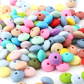 50Pcs 12mm Lentil Silicone Beads Perle Dentition DIY Food Grade Baby-TB00822-Veeddydropshipping